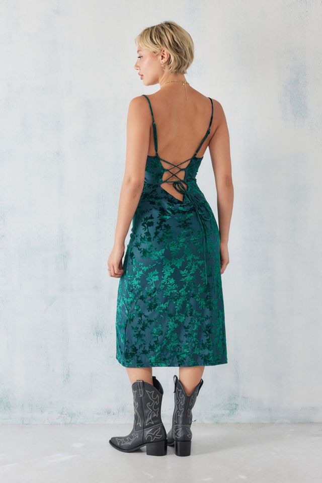Kiss The Sky Velvet Printed Midi Dress  #3