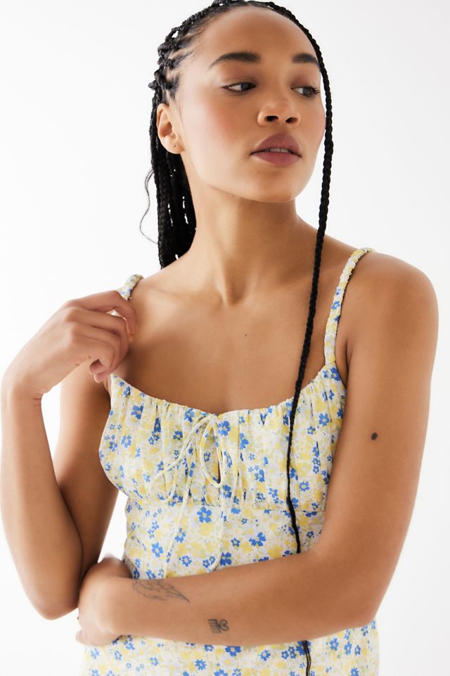 Kiss The Sky Floral Fluton Mini Dress Urban Outfitters DE
