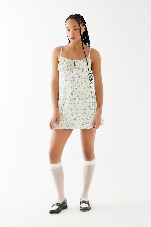 Kiss The Sky Floral Fluton Mini Dress Urban Outfitters DE