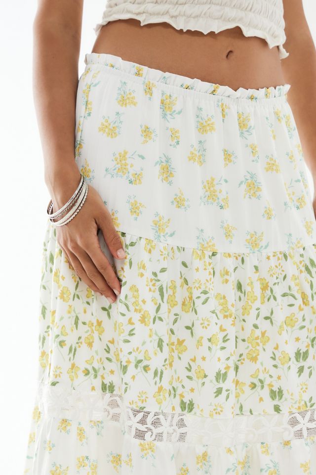 Kiss The Sky Hamptons Floral Lace Maxi Skirt #4