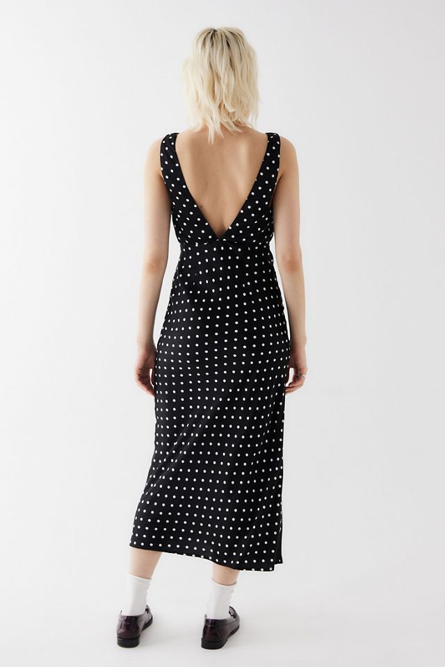 Kiss The Sky Black Polka Dot Midi Dress #3