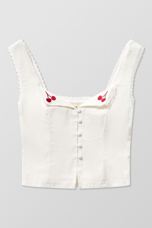 Kiss The Sky UO Exclusive Cherry Embroidered Top #4