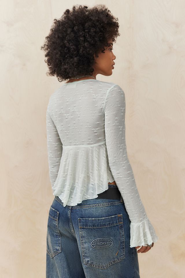 Kiss The Sky Minka Fine Lace Long Sleeve Top #3