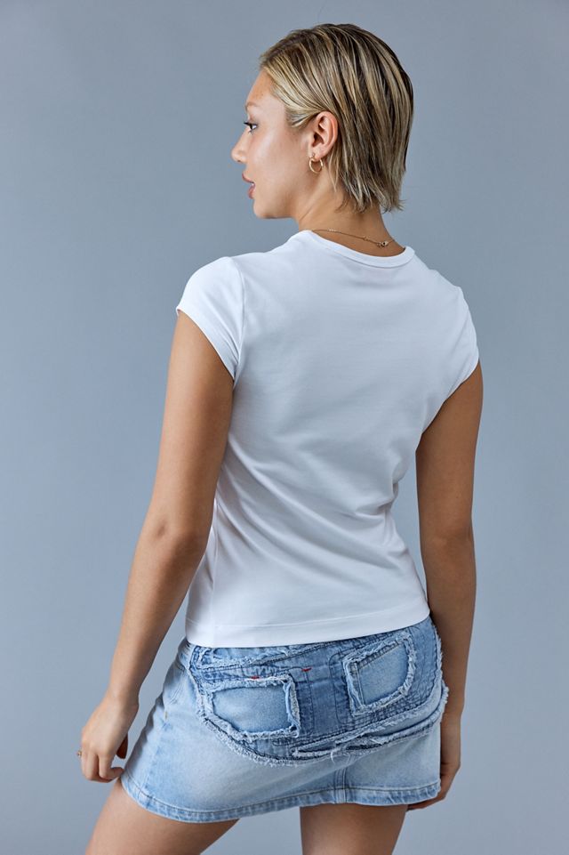 Diesel White T-Angie Oval D T-Shirt | Urban Outfitters UK