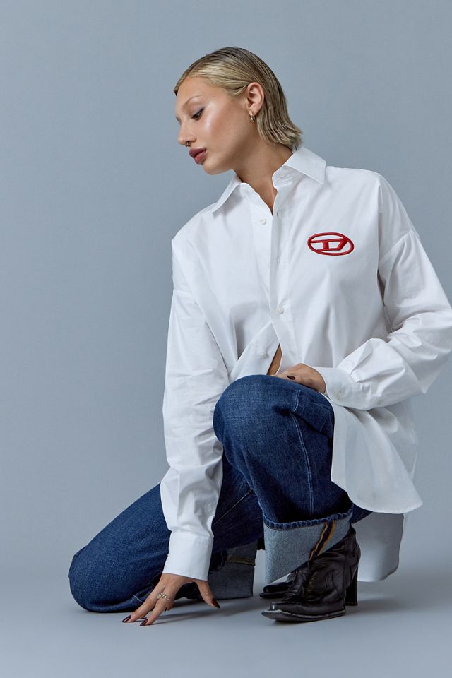 Diesel S-Dou-Plain Poplin Embroidered Shirt  #2