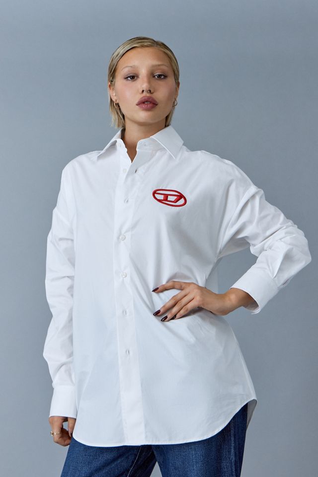 Diesel S-Dou-Plain Poplin Embroidered Shirt  #4