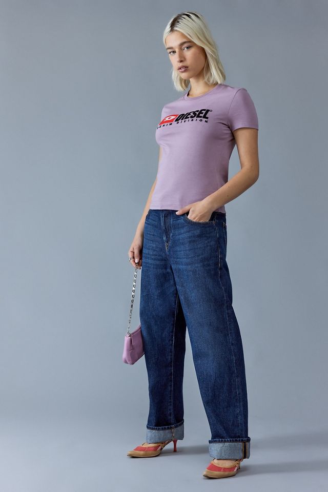 Diesel Purple T-Sli-Div T-Sli-Div Maglietta con logo applicato  #1