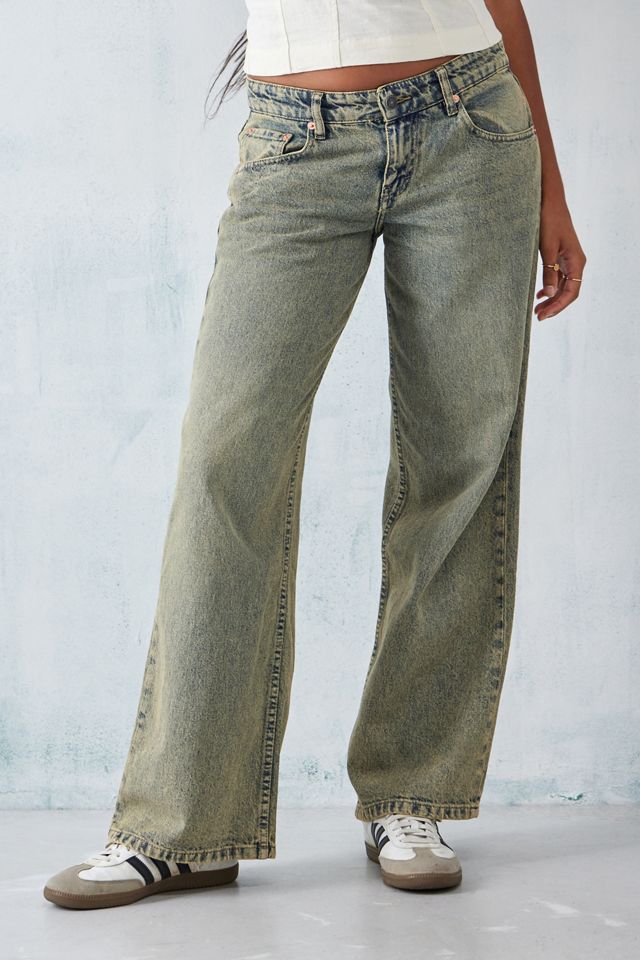 Motel Sandy Blue Acid Wash Parallel Jeans