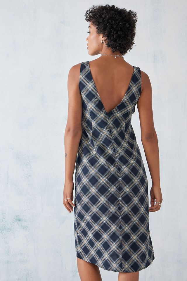 Motel Black & Grey Check Lieva Midi Dress #3