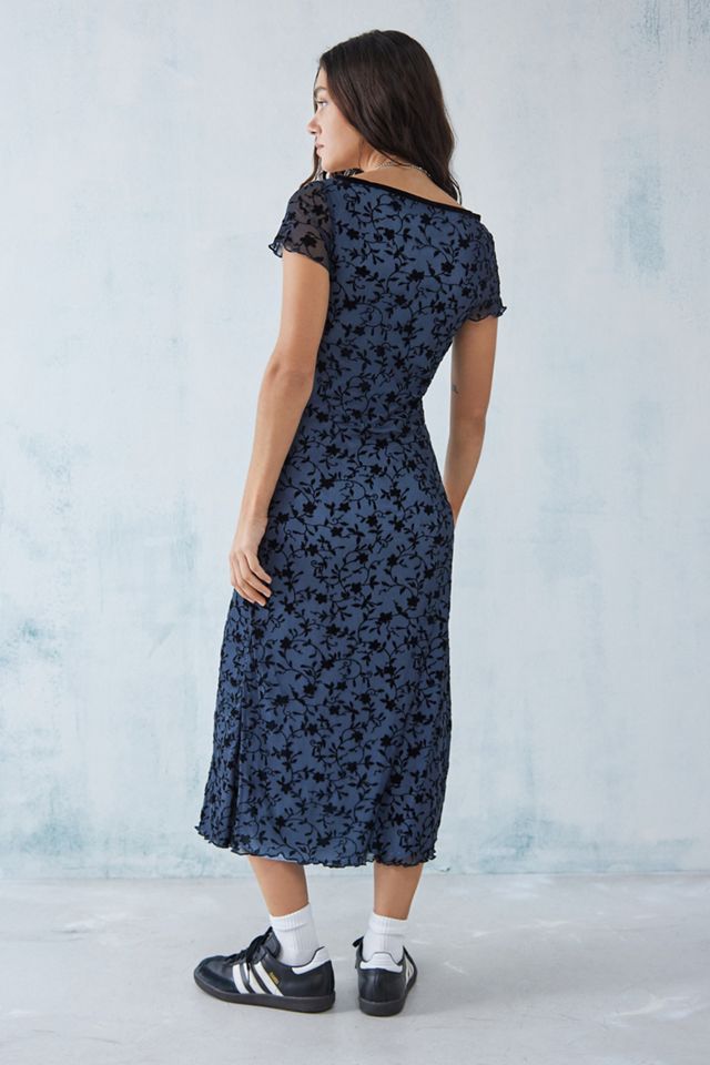 Motel UO Exclusive Vilinia Flocked Mesh Dress #3