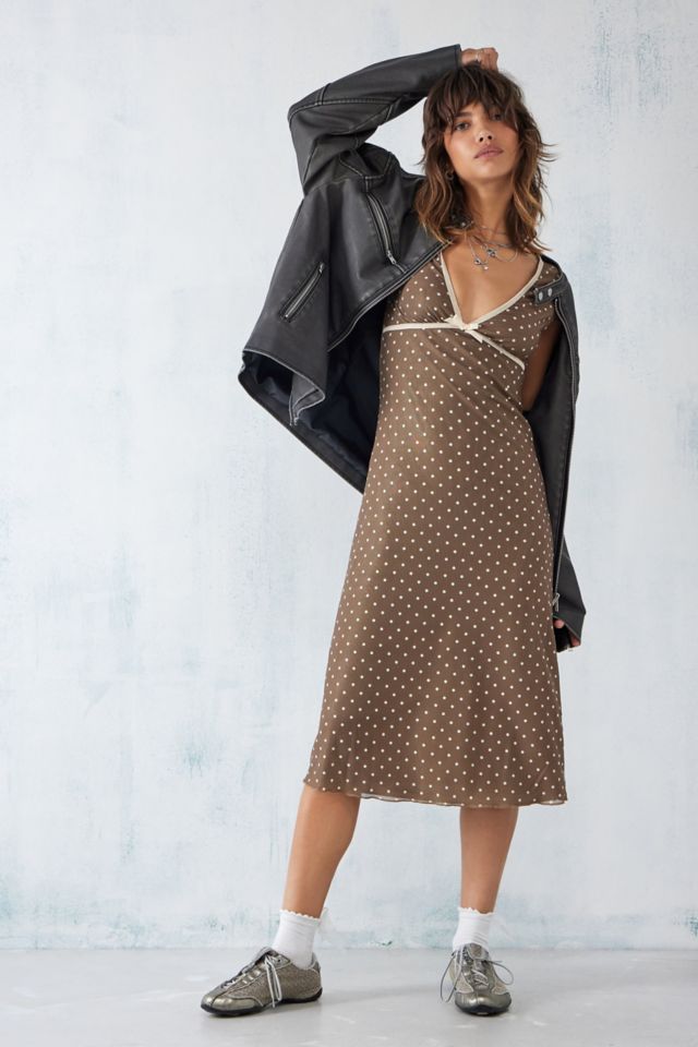 Urban outfitters polka dot midi cheap dress