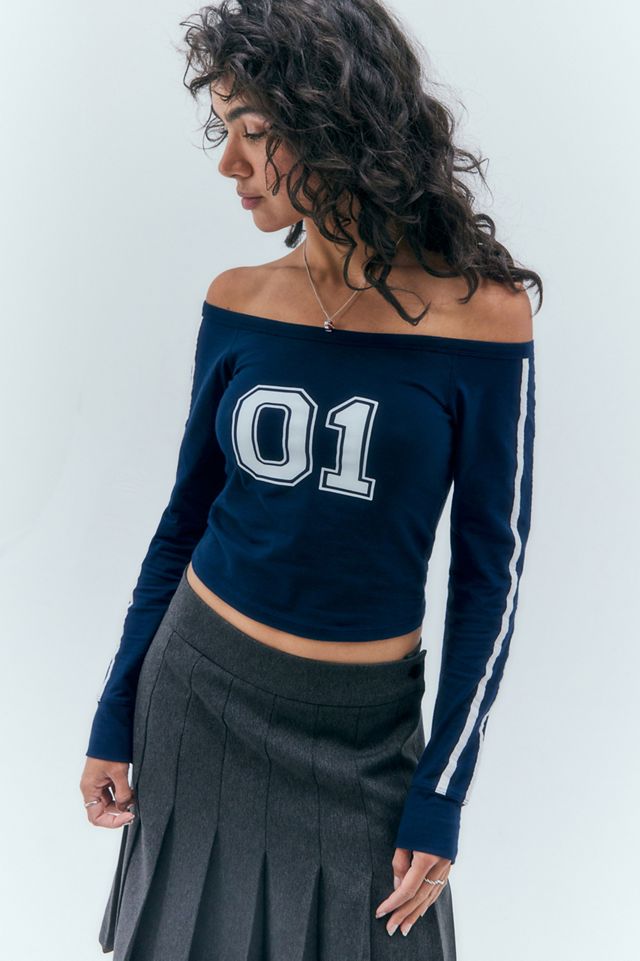 Define Seamless LS Shoulder Top Urban Blue