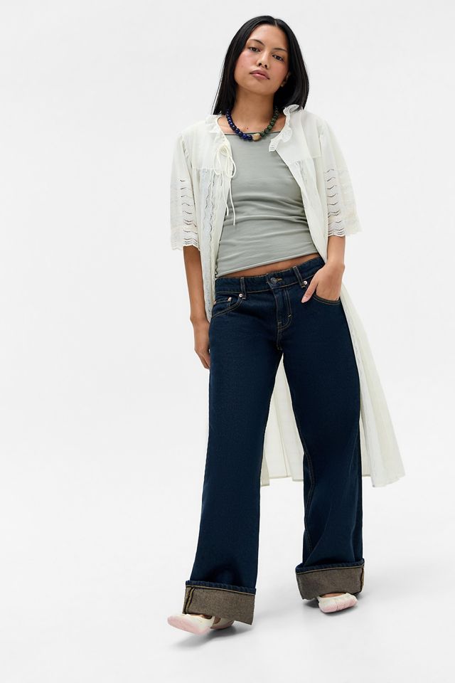 Motel Dark Denim Low Rise Parallel Jeans #5