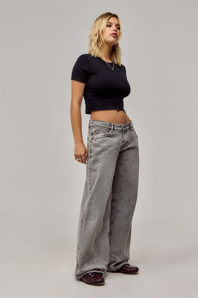 Motel Washed Denim Low-Rise Roomy Jeans #1