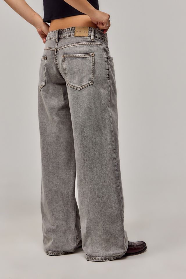 Motel Washed Denim Low-Rise Roomy Jeans #3