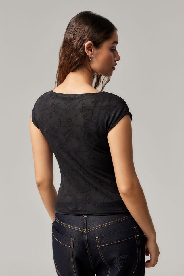 Motel Nova Floral Mesh Top #2