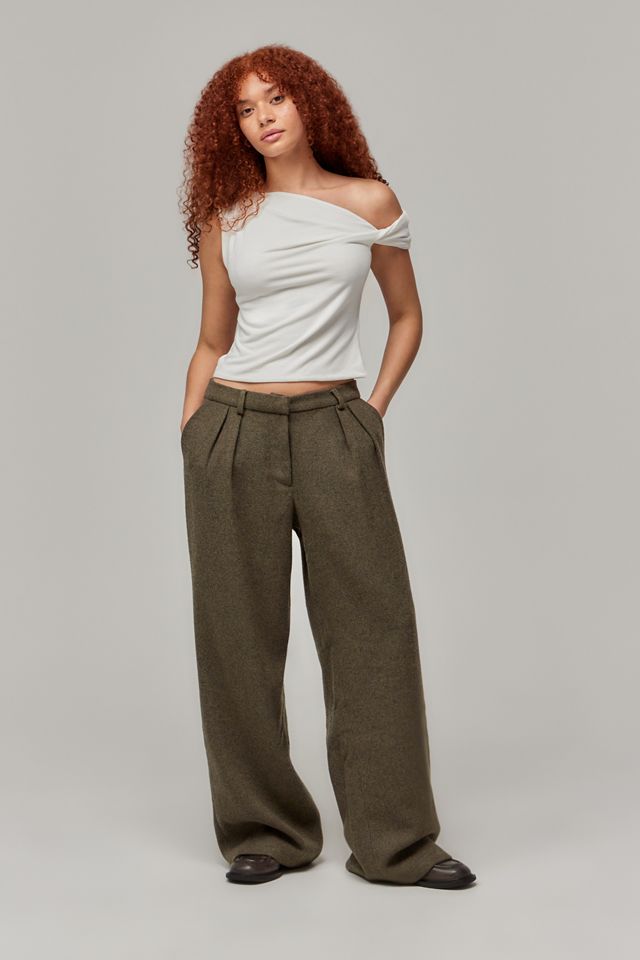 Motel Nailaka Taupe Schmal Geschnittene Hose #1