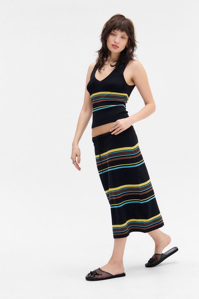 Motel Amalia Stripe Knit Midi Skirt #1