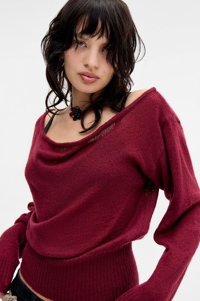 Motel Burgundy Suena Knit Jumper #2