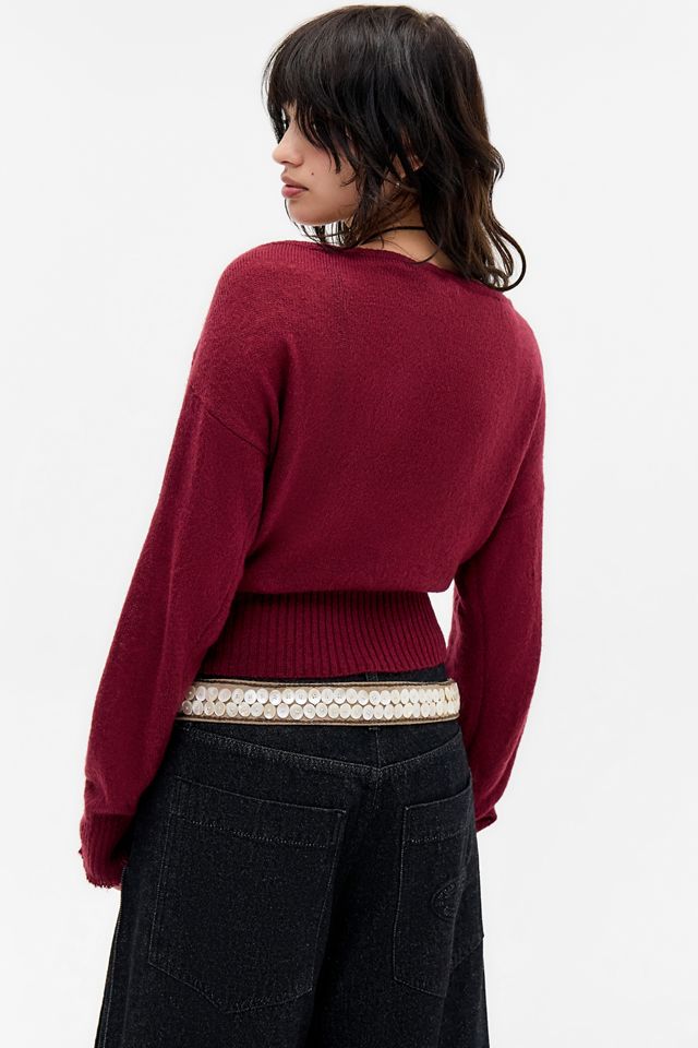 Motel Burgundy Suena Knit Jumper #3
