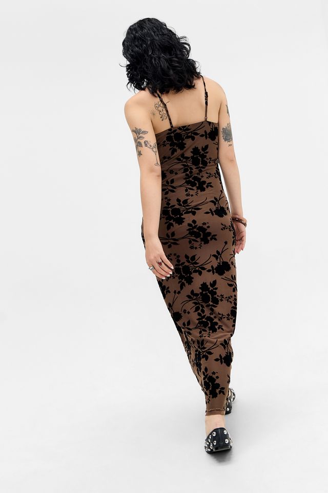 Motel Chocolate Darsih Flocked Maxi Dresss #3