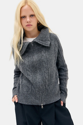 Motel Lilena Zip Jumper - Grey S at Urban Outfitters