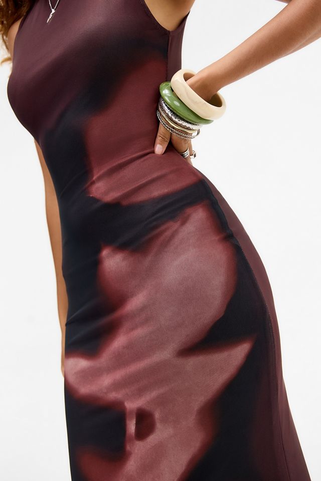 Motel UO Exclusive Vestito Fayola Bordeaux #2