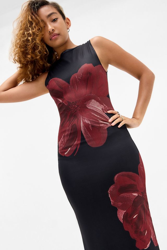 Motel UO Exclusive Black Floral Fayola Maxi Dress #1