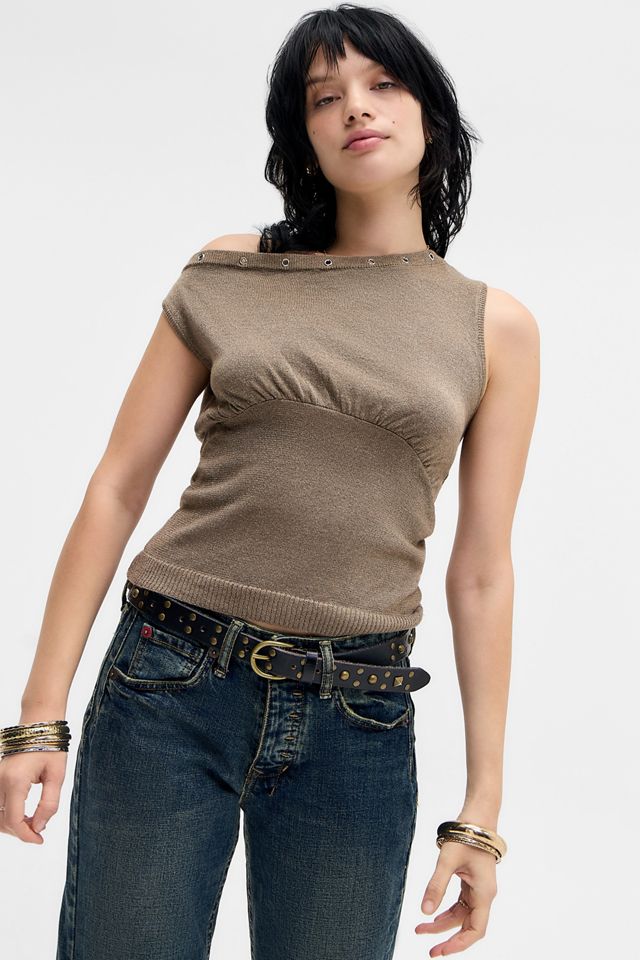 Motel Sojin Lurex Eyelet Top #2