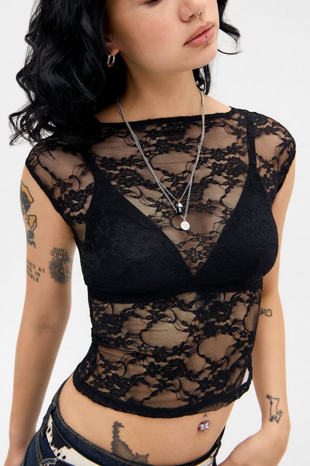 Motel Nova Abstract Lace Top #1