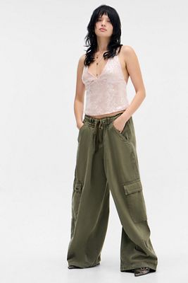 Motel Pink Cosimo Sequin Halter Top