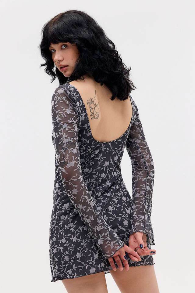 Motel Bindara Flock Long Sleeve Mini Dress #3