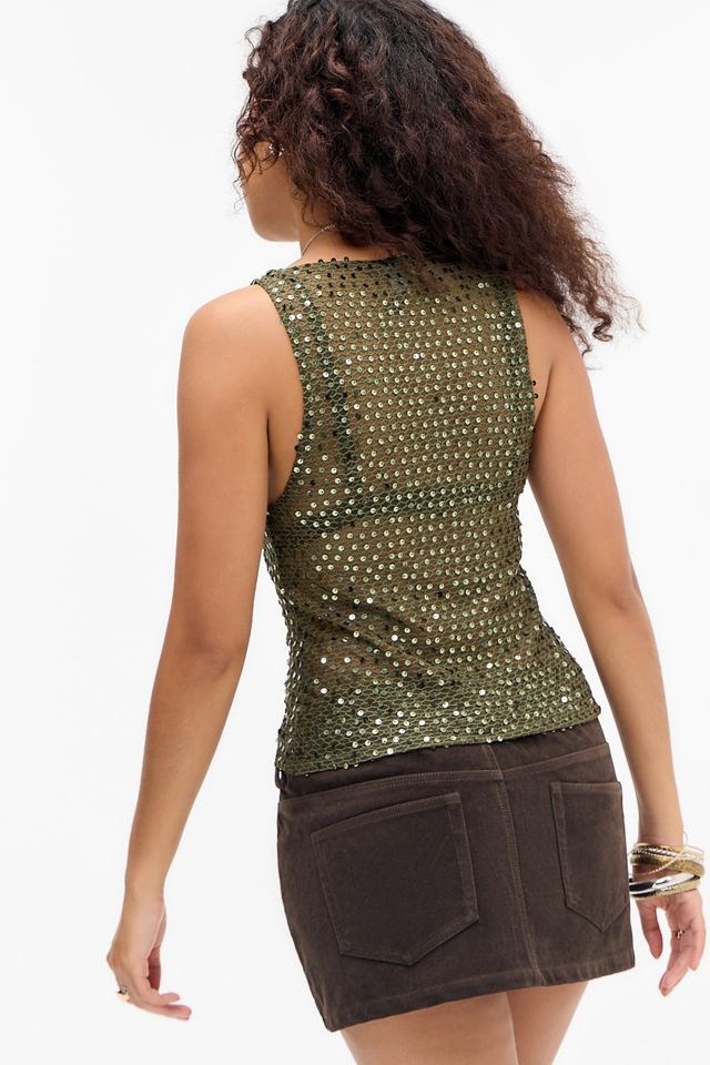 Motel Khaki Dudley Sequin Top #3