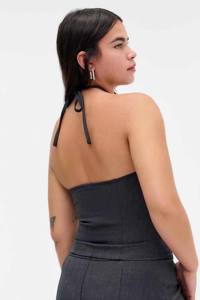 Top Halter Gris Novin Bordado de Motel #3