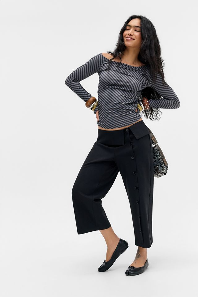 Motel Hoang Stripe Off-The-Shoulder Long Sleeve Top #2