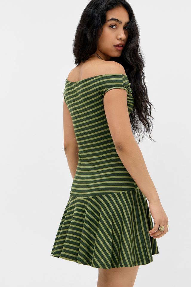 Motel Khaki Mausari Streifen Minikleid #3