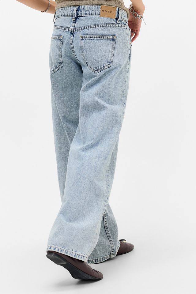 Motel Niedrig Sitzende Parallele Wide Leg Jeans #3