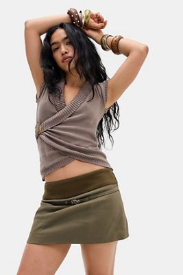 Motel Khaki Desau Mini Skirt