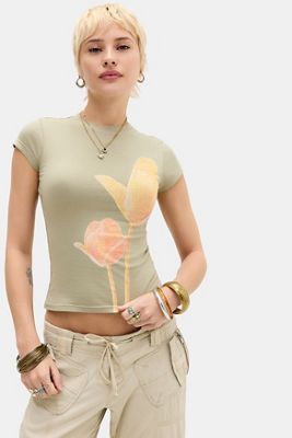 Camiseta Floral Tiona Verde Pizarra Motel