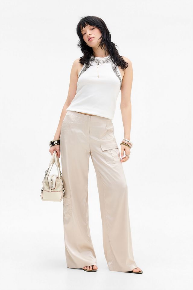 Pantaloni Cargo in Satin Grania Motel #1