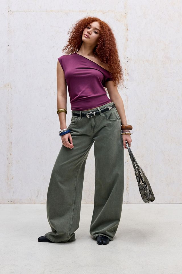 Jeans Holgados de Tiro Bajo Olive Motel #1