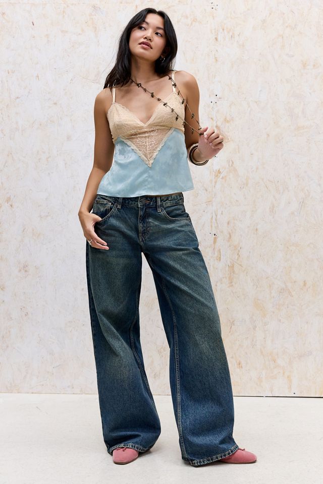 Jeans Holgados de Tiro Bajo Azul Sucio Motel #1
