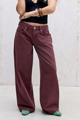 Jeans Ampi a Vita Bassa Bordeaux Motel
