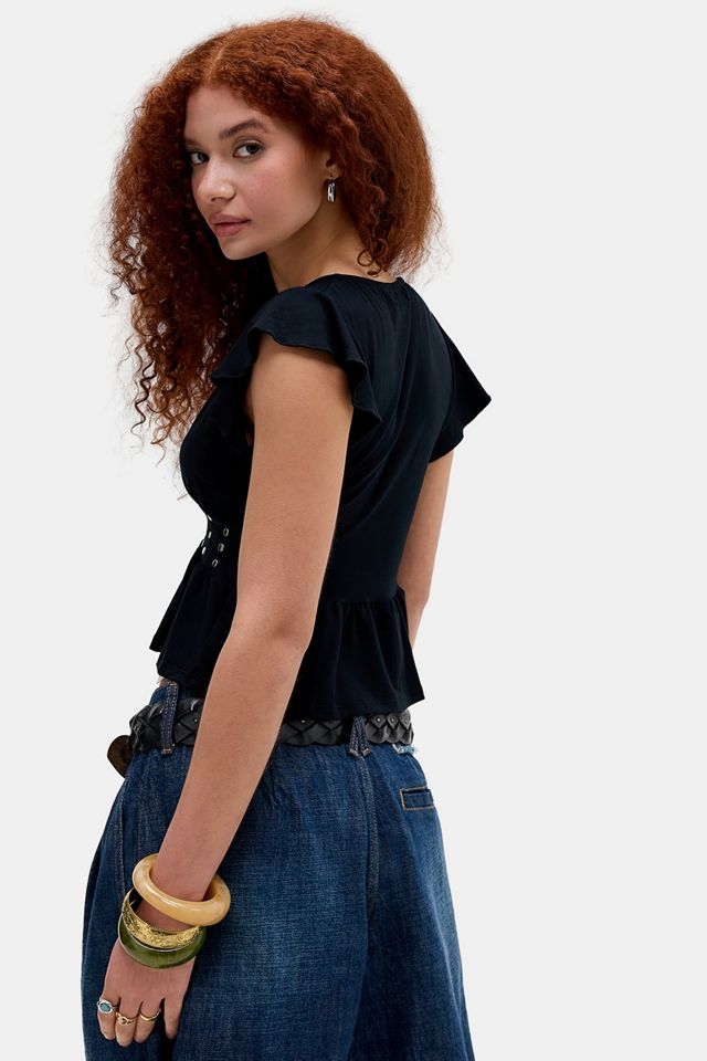 Motel Leisma Studded Frill Top #3