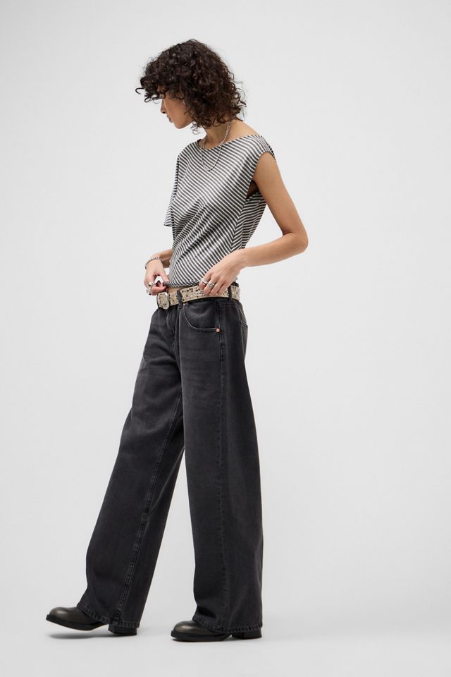 Jeans de Pierna Ancha Paralelos de Tiro Bajo Motel #4