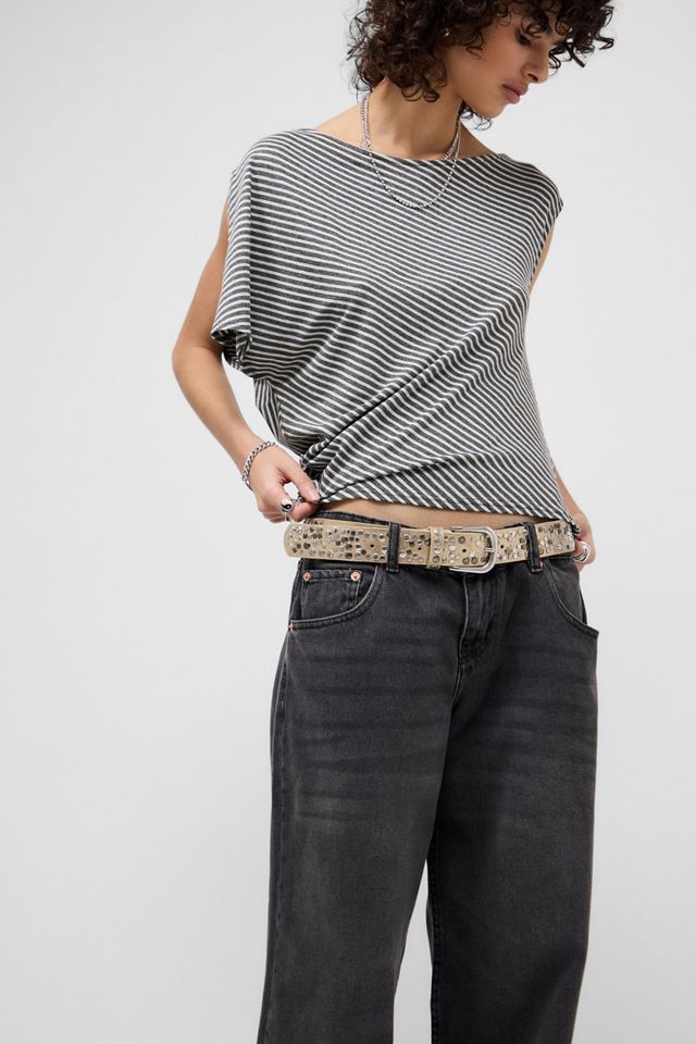 Jeans de Pierna Ancha Paralelos de Tiro Bajo Motel #5