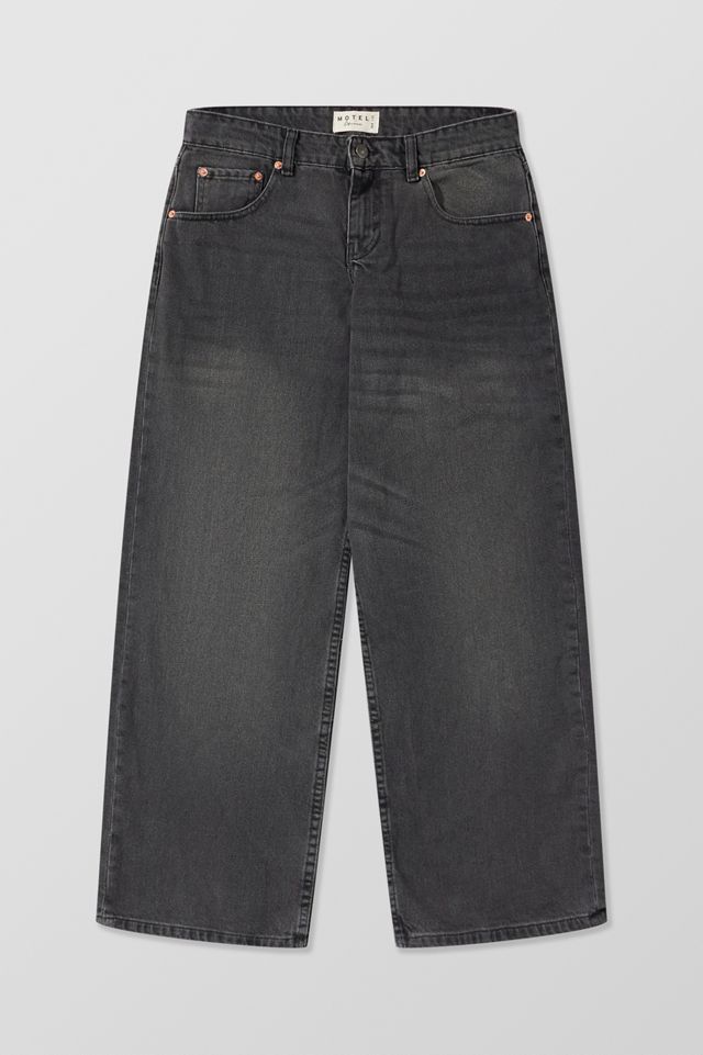 Jeans de Pierna Ancha Paralelos de Tiro Bajo Motel #6