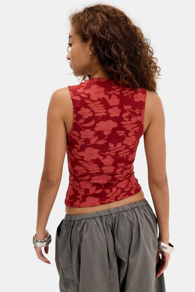 Motel Lihat Flocked Plunge Top #3