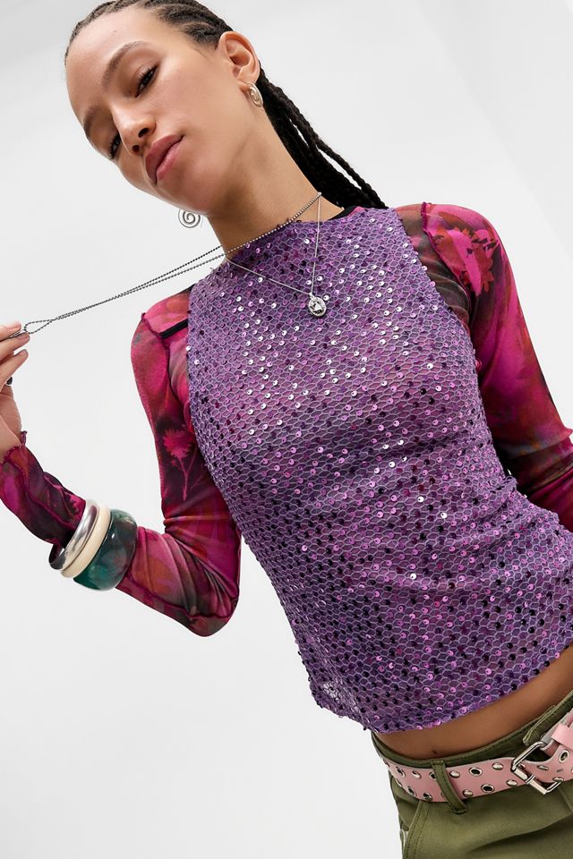 Top con Paillettes Dudley Viola Motel #5
