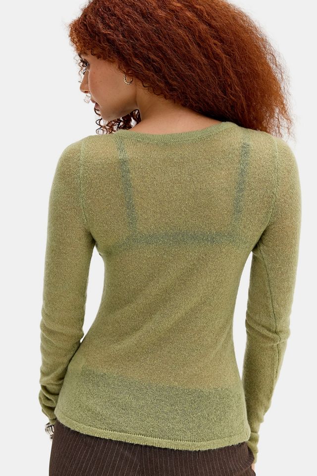 Motel Green Elanur Sheer Knit Top #3